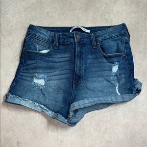 Celebrity Pink Distressed Denim Blue Jean Shorts